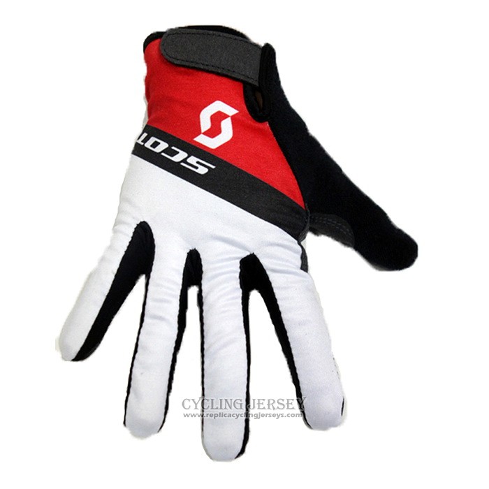 2020 Scott Full Finger Gloves Cycling White Red